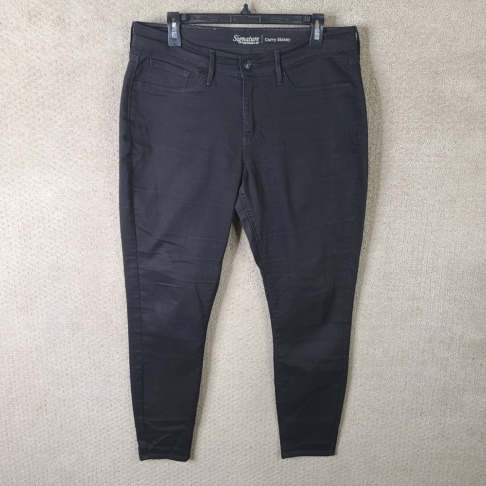 Levis Jeans Womens 18 Black Curvy Skinny Mid Rise‎ Signature Denim Stretch